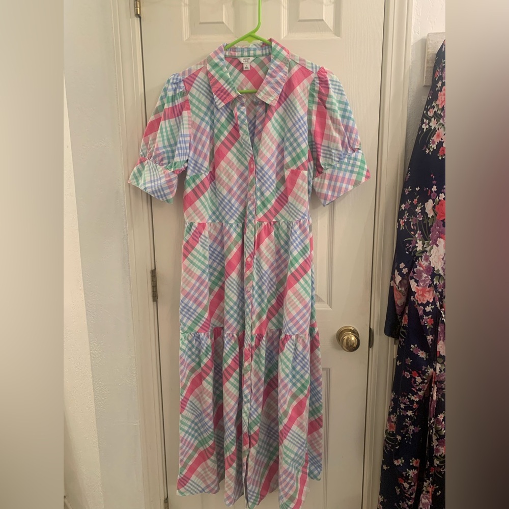 Crown & Ivy Colorful Plaid Midi Dress